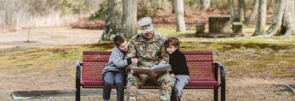 Military children and their service member parent.