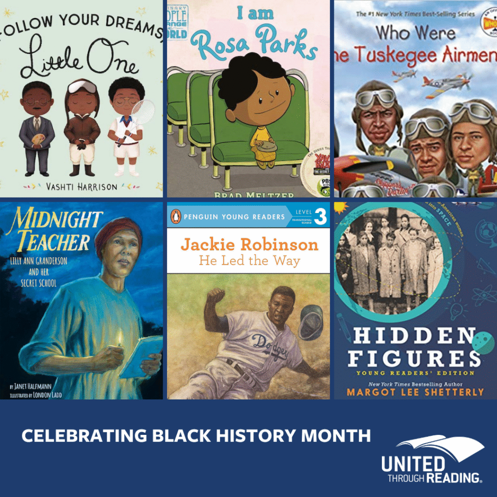 A collection of book titles about historical black figures.