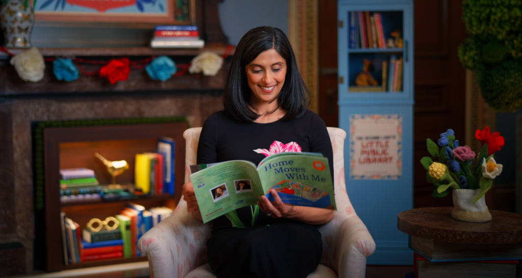 Second Lady Usha Vance reading the 2026 Book For the Military Child, Home Moves With Me