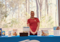 UTR Volunteer Hailey Shuffield at the table